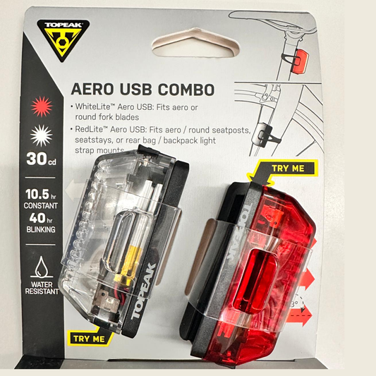 Topeak WhiteLite Aero USB + RedLite Aero USB Combo Set