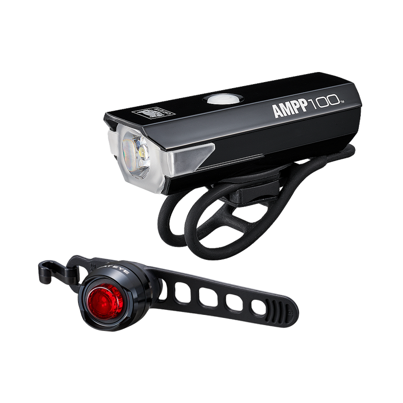 CatEye Light Set Front + Rear (AMPP100 + ORB Rechargeable)