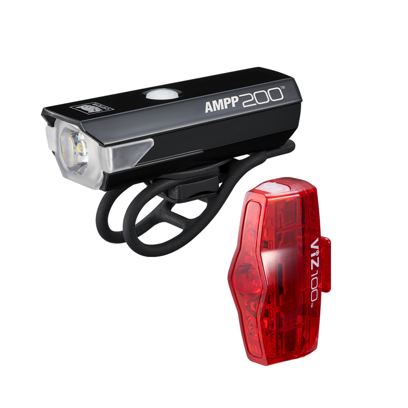 CatEye Light Set Front + Rear (AMPP200 + ViZ100)