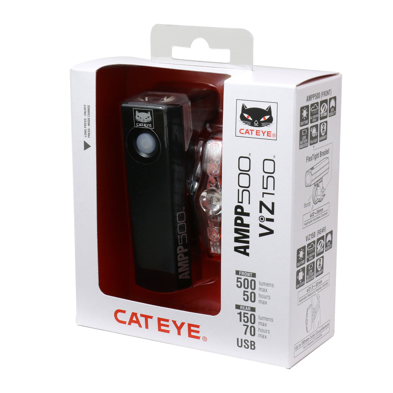 CatEye AMPP500 + ViZ150 Light Combo Set