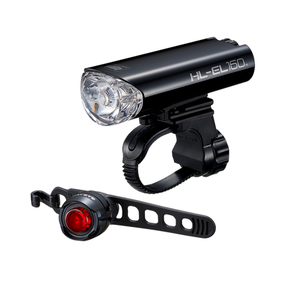 CatEye Light Set Front + Rear (HL-EL160 + ORB SL-LD160-R)